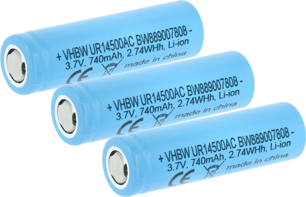 vhbw 3x Akku kompatibel mit Braun 60-N1200s, 60-B4500cs, 60-B7500cc, 60-N1000s, 60-B7200cc, 60-B1200s elektrische Zahnbürste (740 mAh, 3,7 V, Li-Ion)