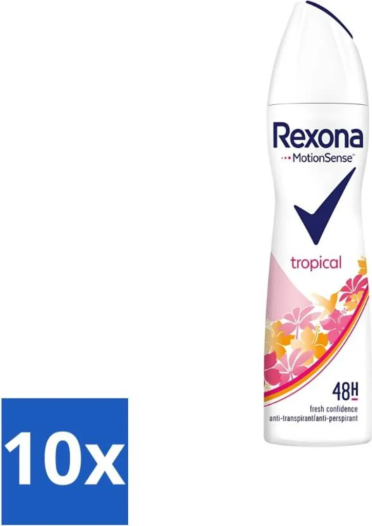 Rexona Tropical Deodorante Spray 150ml Confezione Risparmio 10 pz