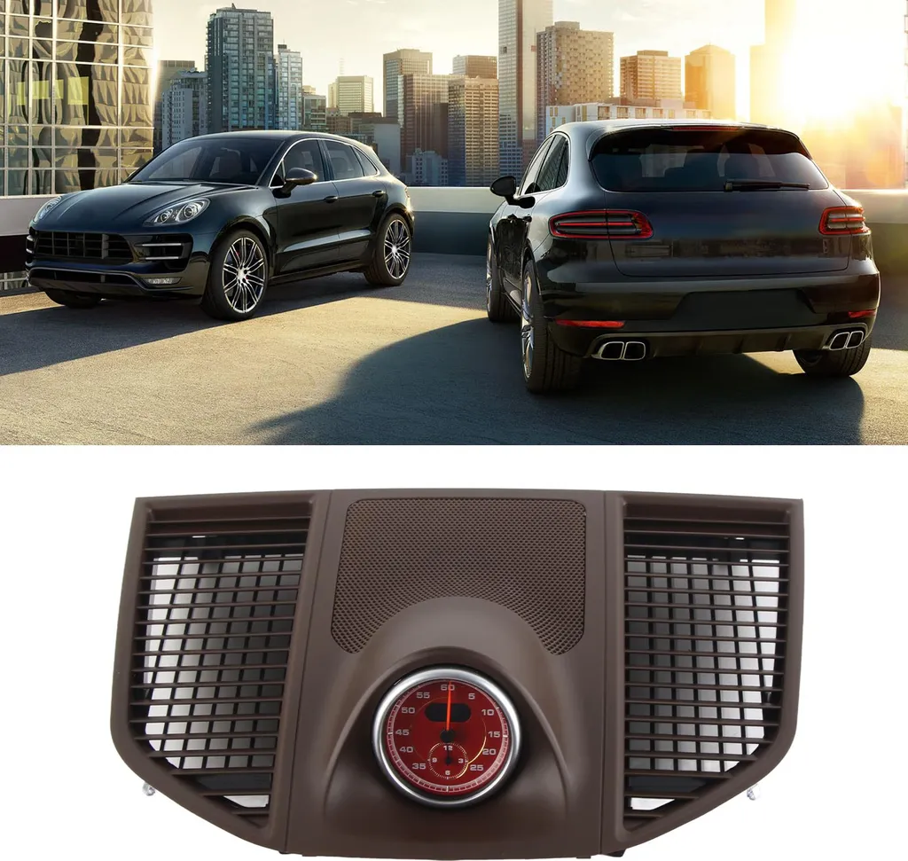 Grille centrale Macan 95B858189C 0L7 marron avec chronomètre rouge vif