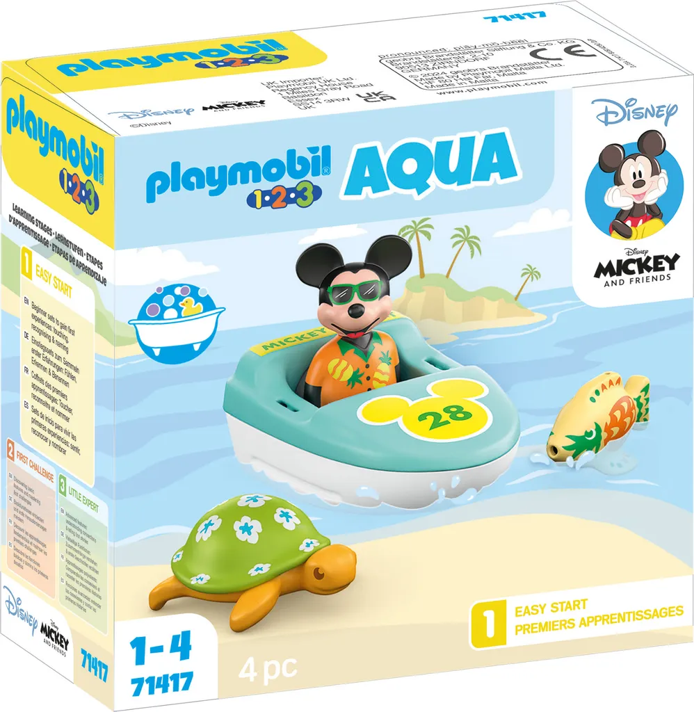 PLAYMOBIL Disney 71417 Le Tour en Bateau de Mickey 1.2.3 Premier Âge