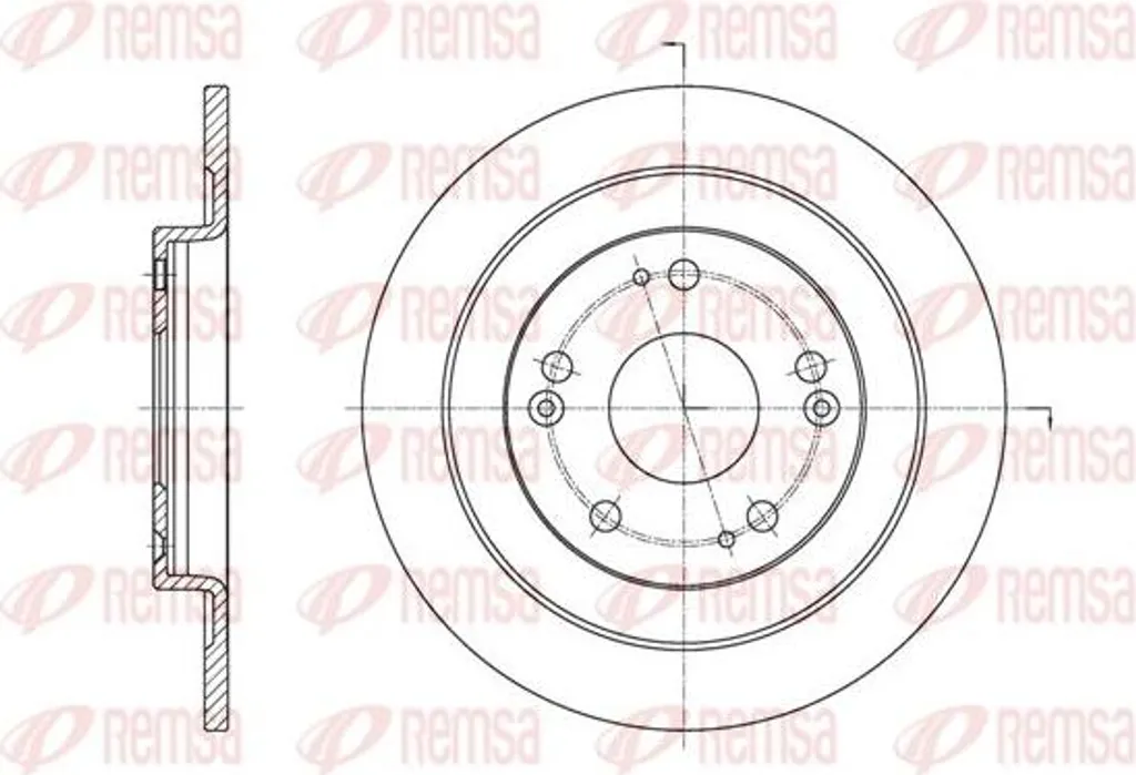 Disque de frein REMSA 61654.00 stop vibrations pour Honda Civic 42510TV0E00