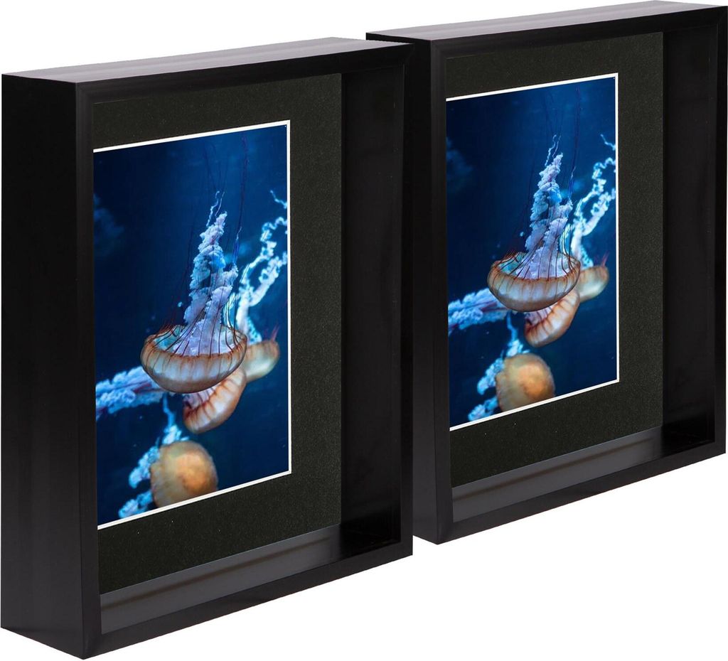 5x schwarz 8 x 10 zoll 3d tiefe box holz fotorrahmen mit schwarz 5 x 7 zoll montieren - stehend hängende handwerk schatten meeringbild danke fall ...