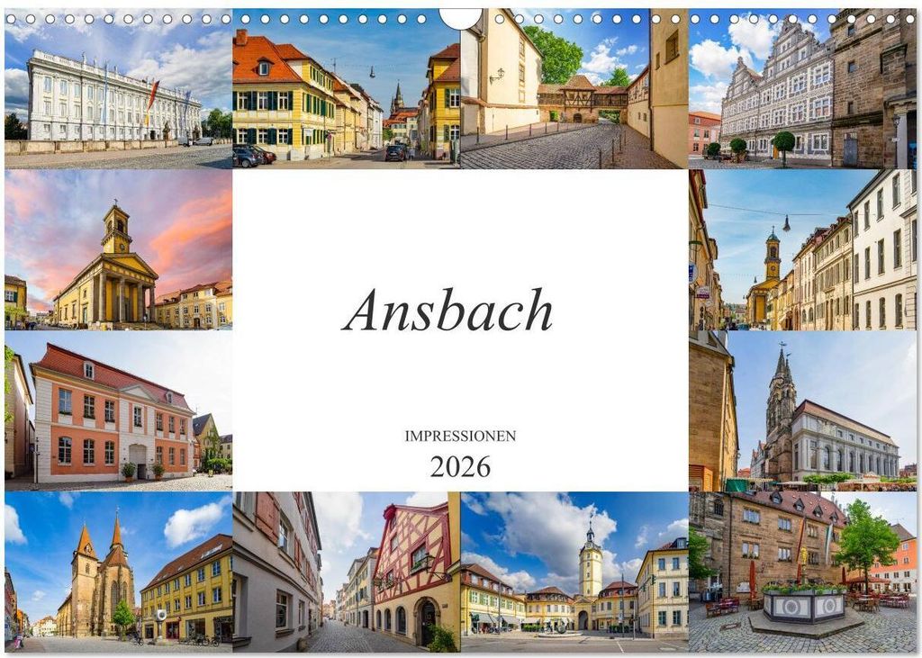 Ansbach Impressionen (Wandkalender 2026 DIN A3 quer), CALVENDO Monatskalender