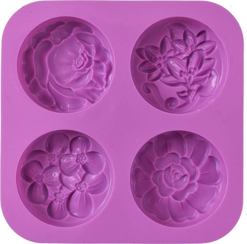 Blumen-Seifenformen aus Silikon, selbstgemachte Seifenform, Muffin, Pudding, Gelee, Brownie und Käsekuchen, antihaftbeschichtet und BPA-frei