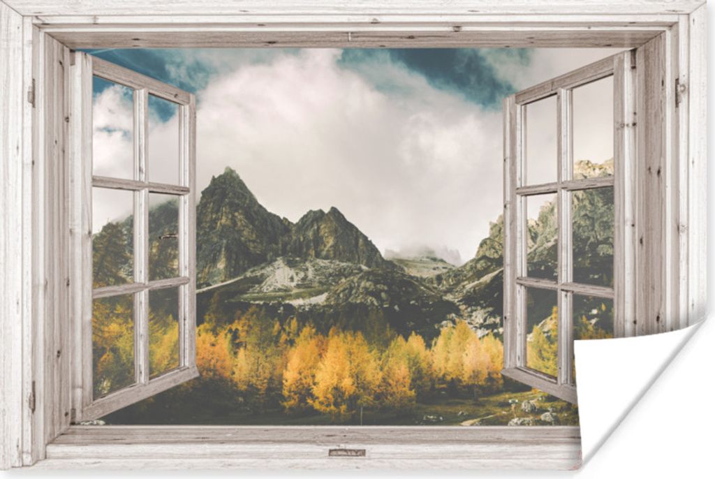 MuchoWow Poster Aussicht - Berg - Herbst 90x60 cm - Schlafzimmer