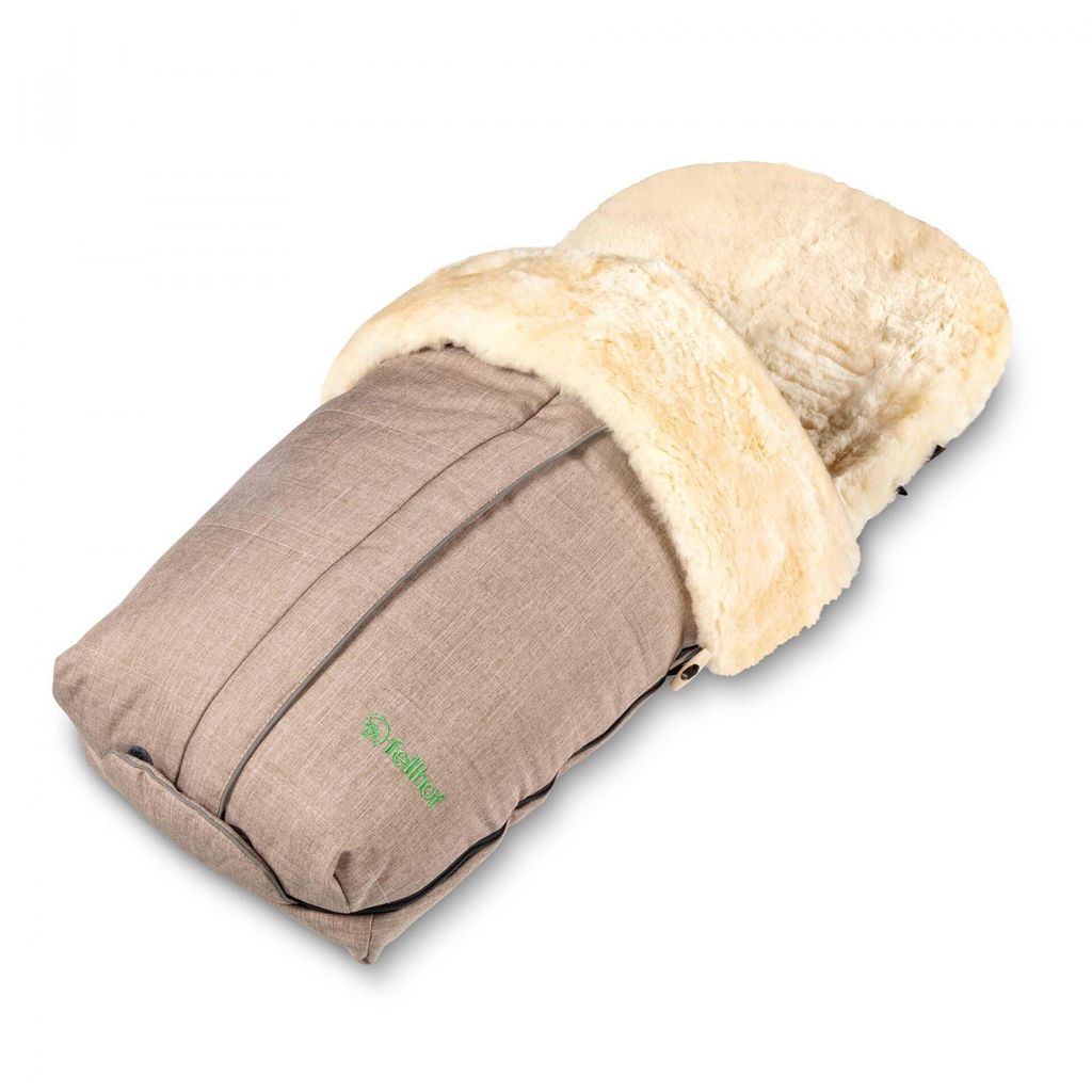 Fellhof Kinderwagen-Fellsack Lammfell-Fußsack Cortina beige melange