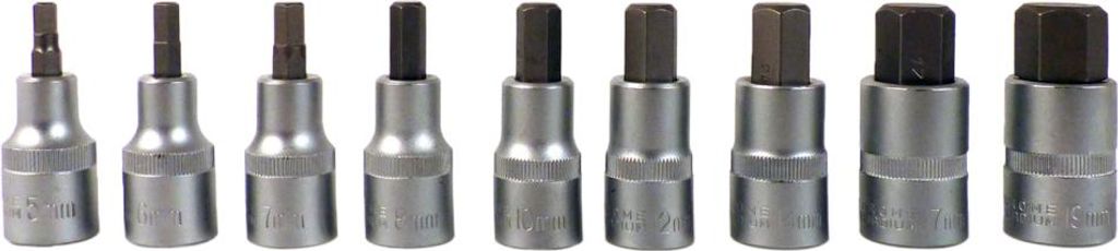 Steckschlüsselsatz Hexa Mal, 1/2 Zoll, 9-teilig, Chrom-Vanadium, Sechskantnüsse 5-19 mm