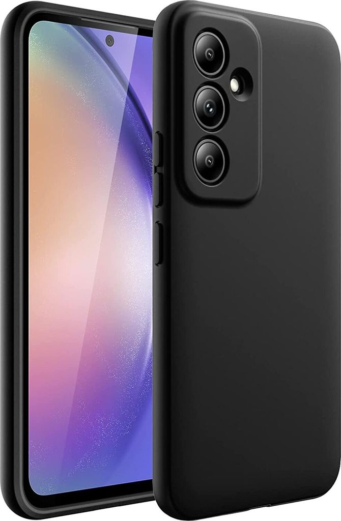 Hülle für Samsung Galaxy A54 5G Schwarz Matt Silikon Schutz Handyhülle Tasche