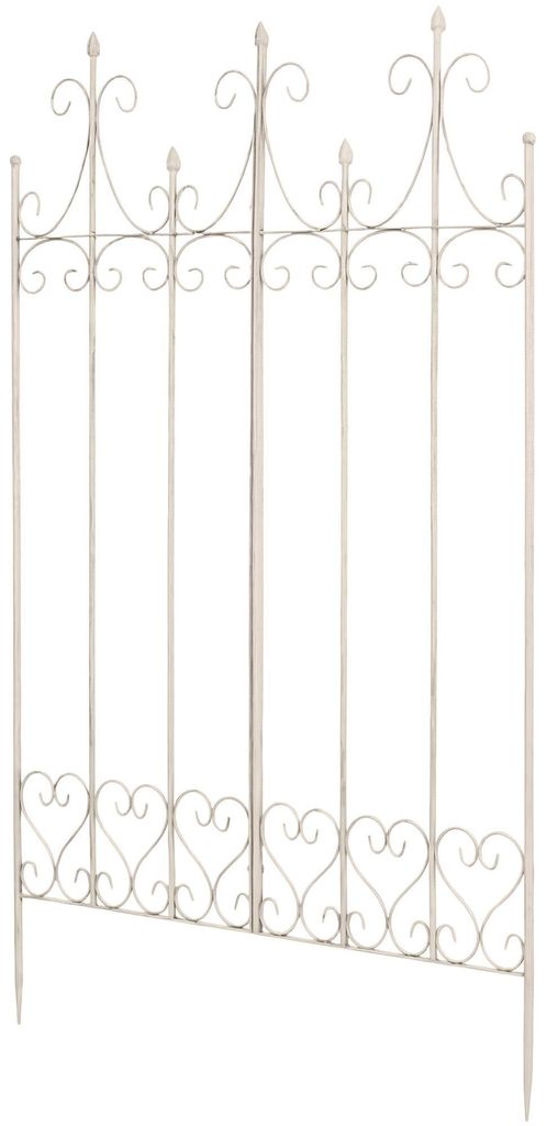 CLP Rankgitter Metall 130 cm hoch Flieder, stabile Rankhilfe für Kletterpflanzen antik-creme