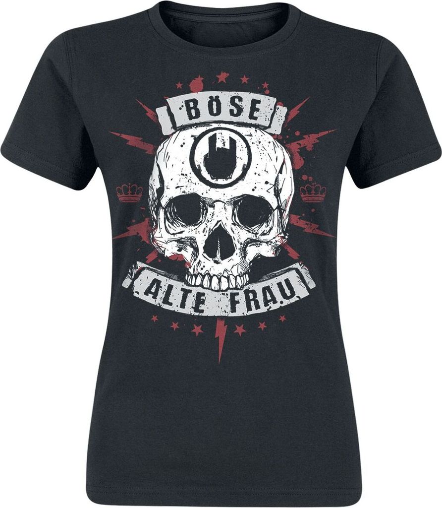 Sprüche T-Shirt Damen Böse alte Frau schwarz S