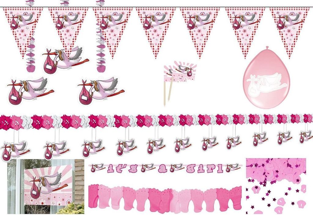 67 teiliges Partyset Geburt Mädchen