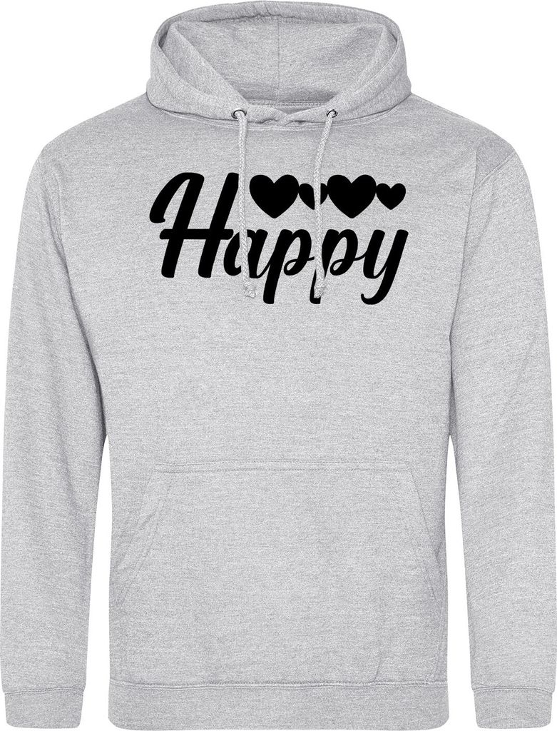 Huuraa Uni Hoodie Happy Herzen XL Heather Grey Vegan Produktbild 