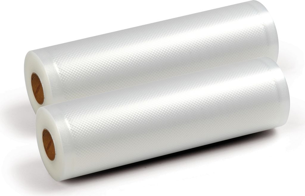 2er Rollen Einschweißfolie für Vakuumiergeräte Folienschweißgeräte, 20cm x 6m