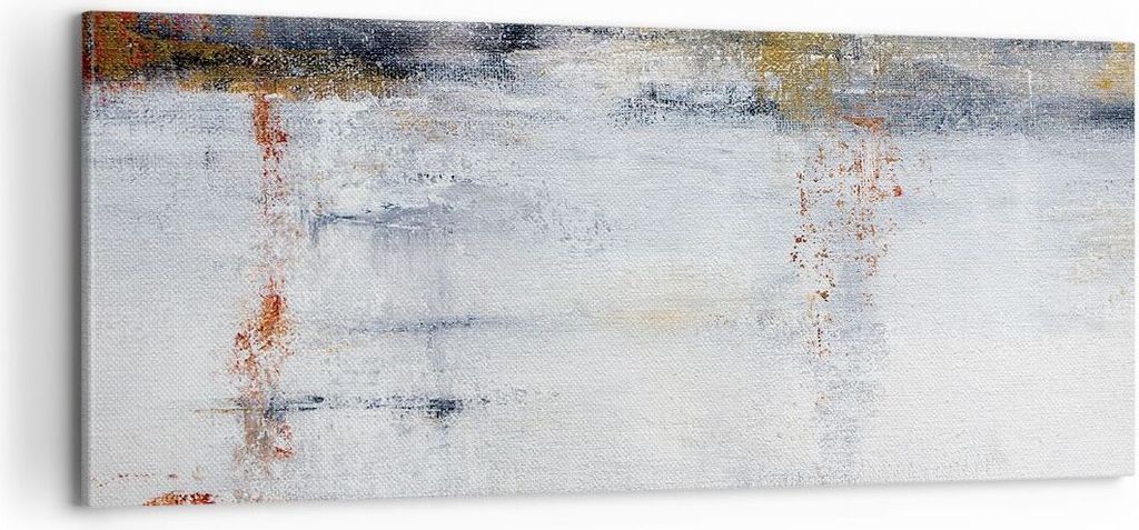 Bild auf Leinwand - Leinwandbild - Einteilig - Abstraktion weiß verschwommen - 100x40cm - Wand Bild - Wanddeko - Wandbilder - Leinwanddruck - Bild...