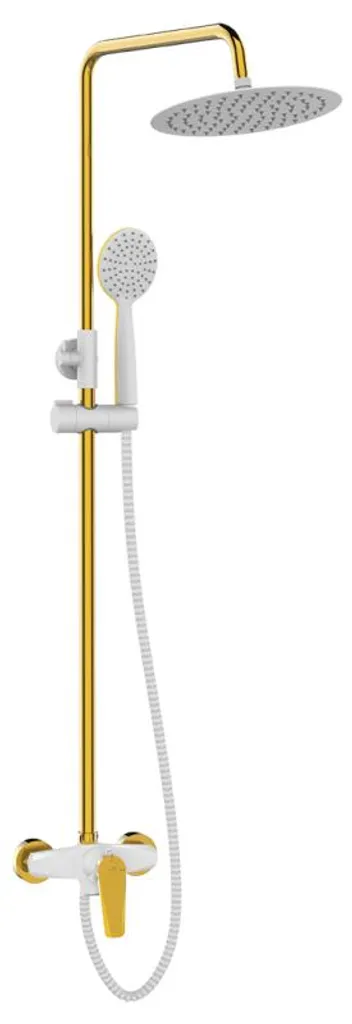 Mitigeur de douche mécanique RUBIO PVR_6GOB finition Or et Blanc mat