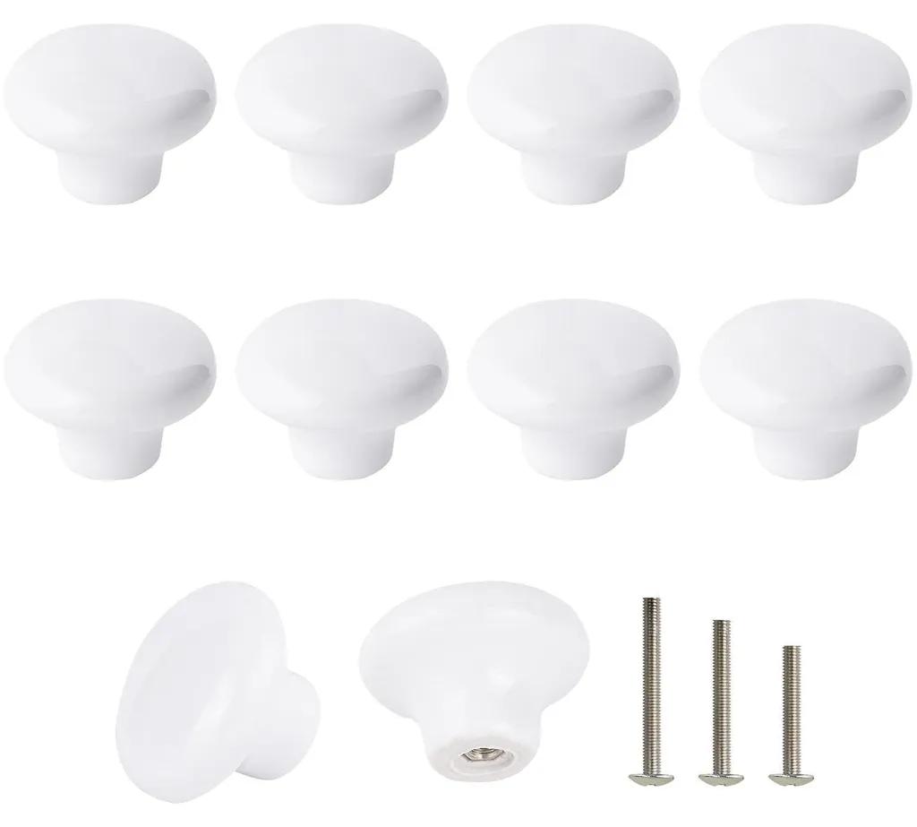 Boutons d'armoire pour cuisine et salle de bain lot 10 céramique 32mm