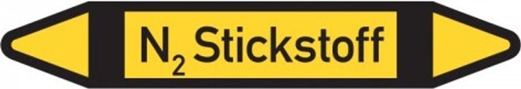 Dreifke Aufkleber I RKZ-Etikett N2 Stickstoff, DIN 2403, gelb/schwarz, für Ø...