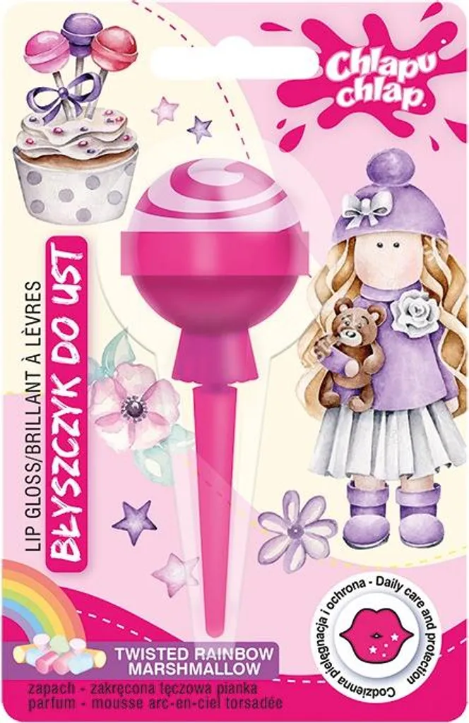 Chlapu Chlap Lollipop Lip Balm Twisted Rainbow Marshmallow 8ml