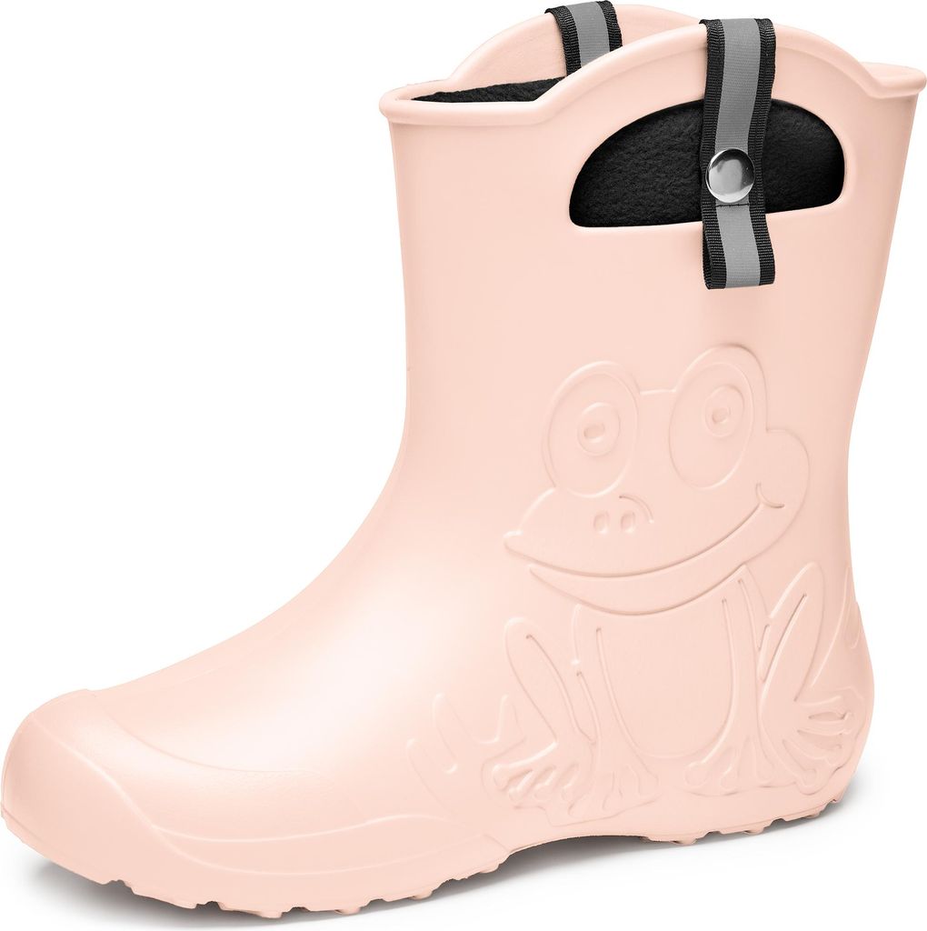 Damen federleichte EVA Gummistiefel Regenschuhe gefüttert LA-CA-FrogWom265 (Puderrosa, 40/41)