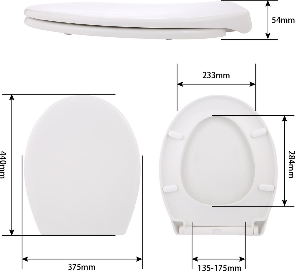 Toilettendeckel O Form WC-Sitze, Toilettensitzbezug mit Produktbild 12