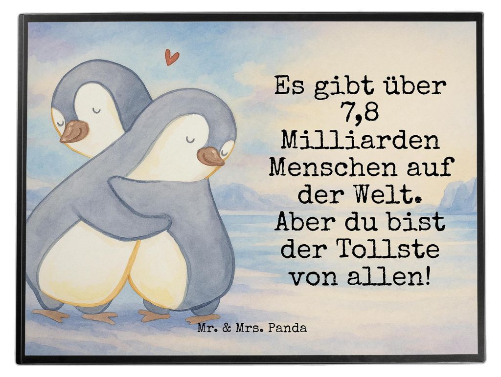 Mr. & Mrs. Panda tischpad Pinguine Kuscheln Design - Weiß - Geschenk, Hochzeitstag, schreibtischunterlagen, für Frauen, Unterlage Schreibtisch, S...