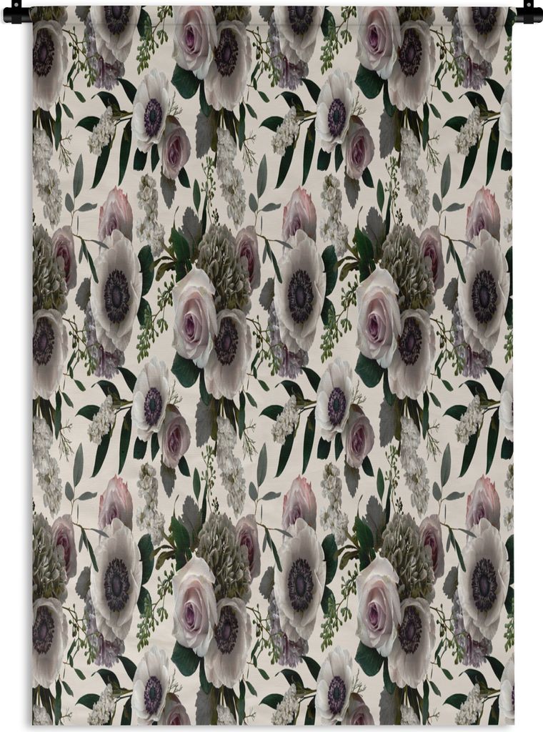 MuchoWow Wandteppich Wandbehang Blumen - Flora - Rosa 60x90 cm Tapisserie Dekoration Wandtuch - Foto-Teppich - Abwaschbar