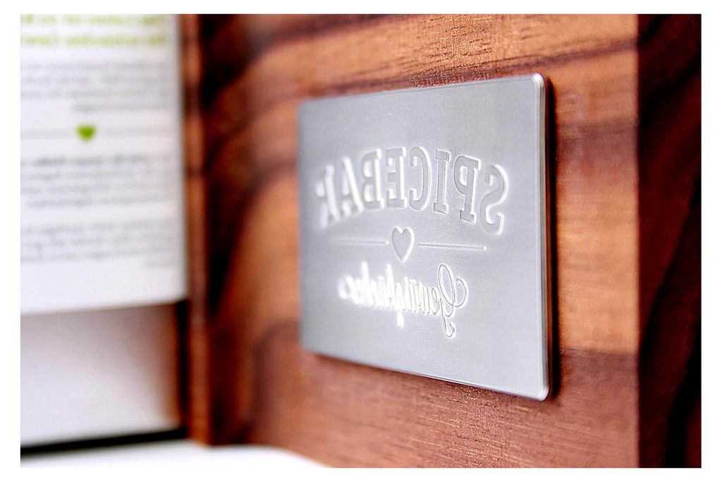 Gewürzregal für 10 Spicebar Gewürzdosen, magnetisch, Nussbaum