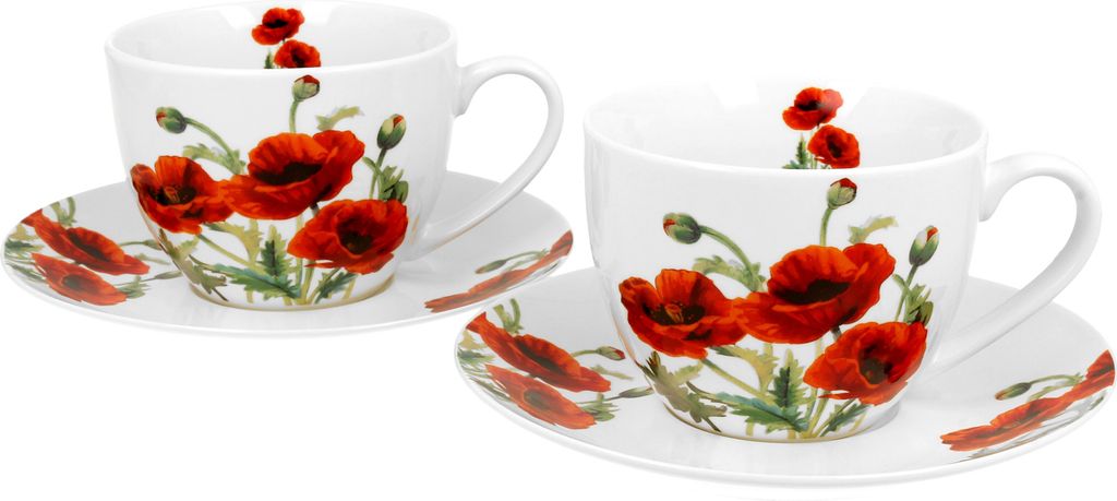 DUO FLORAL 2er-Set Tassen 280 ml CLASSIC POPPIES mit Produktbild 2