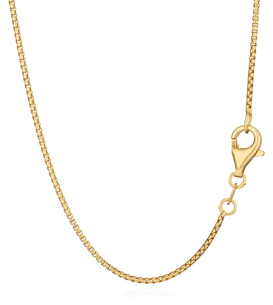 Halskette 42cm Venezianerkette oval 925 Silber Gelbgold Produktbild 