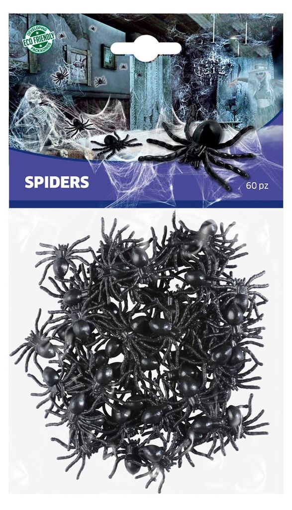 Eklige Halloween Spinnen als Ungeziefer Dekoration 60 St. Produktbild 
