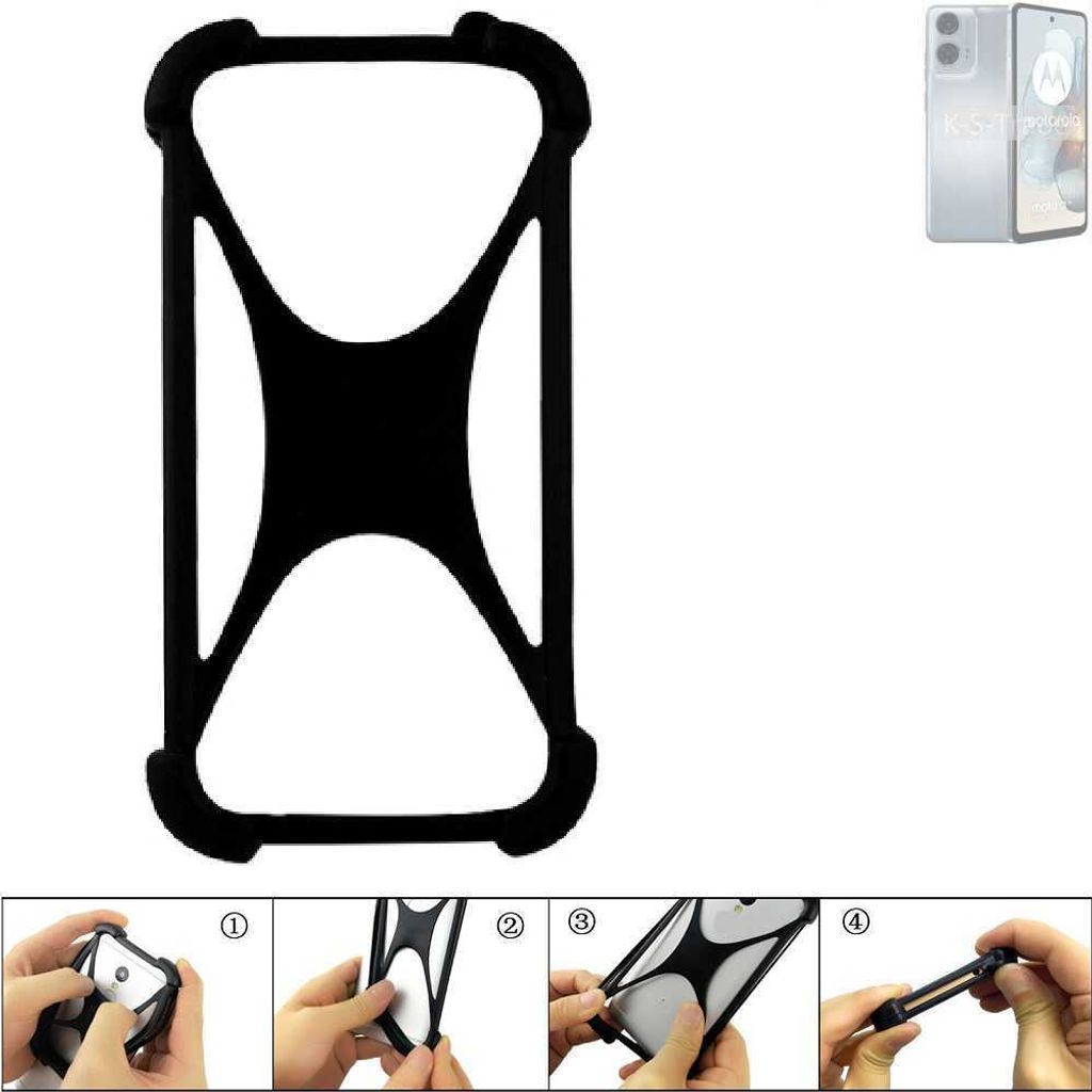 K-S-Trade Handy-Hülle Schutz-Hülle kompatibel mit Motorola Moto G24 Power Silikon Bumper TPU Softcase Smartphone Stoßschutz, schwarz