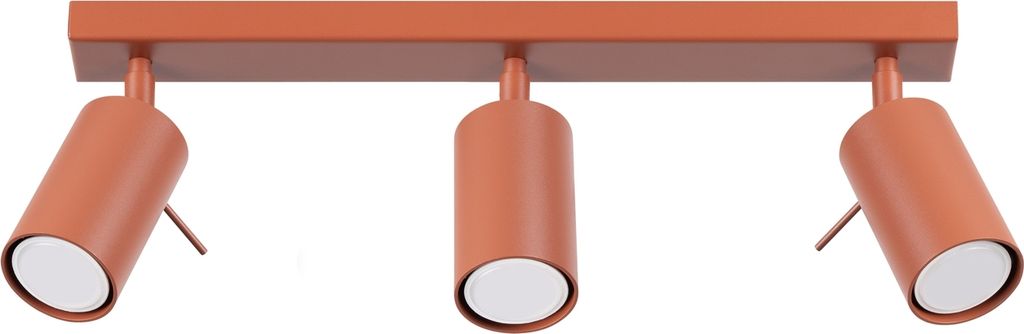 Plafond RING 3L roter Ocker 3xGU10 10W Stahl 17x6x45cm Sollux Lighting