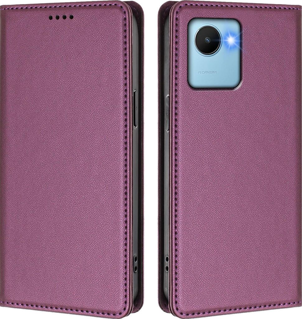 Handyhülle für Realme C30 /Realme C30S, Kunstleder Klapphülle Stoßfeste Magnetische Hülle mit Ständer Lila