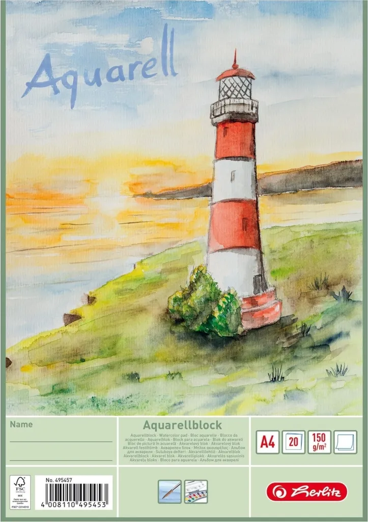 Bloc aquarelle A4 anti-gondolement lot de 3 blocs 60 feuilles 300g