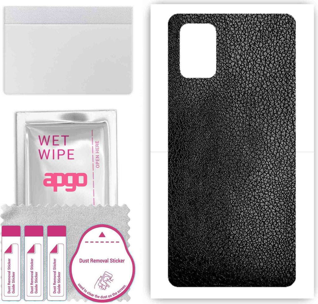 apgo Rückseite Schutzfolie, Skin, kompatibel mit Samsung Galaxy A71, Hinten Displayschutzfolie aus Vinylfolie, kratzfest, einfache Montage - Schwa...
