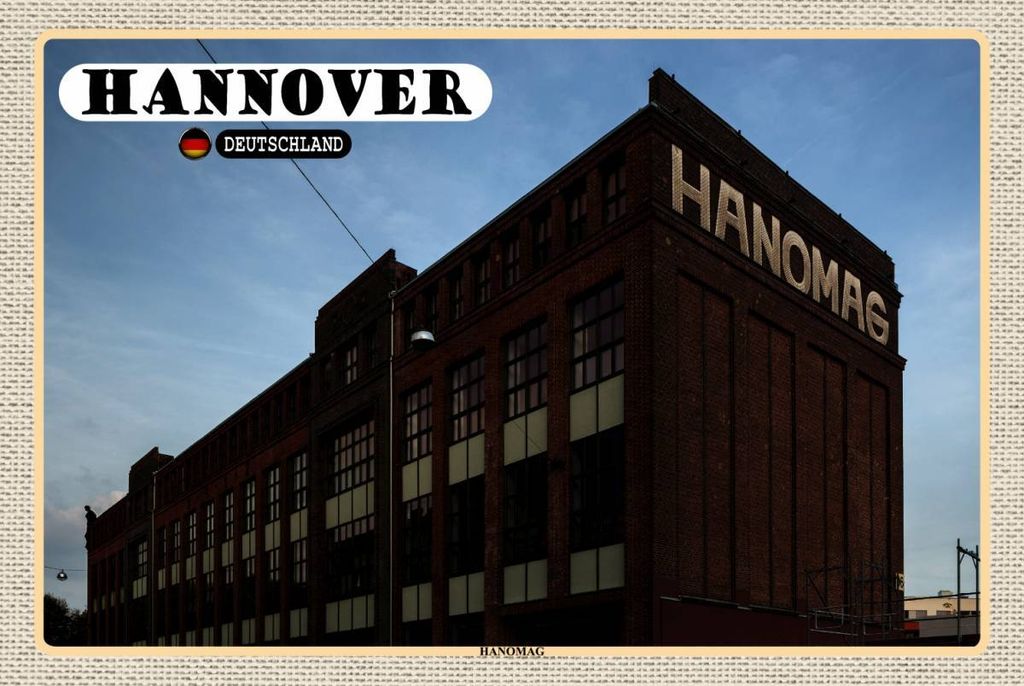 vianmo Holzschild 12x18 cm Hannover Hanomag Maschienenbau Bildmotiv Reisemotiv Abenteuer Reisen