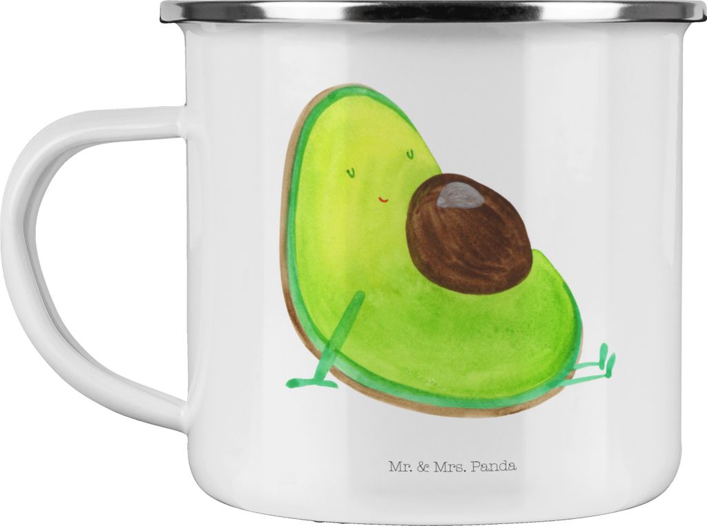 Mr. & Mrs. Panda Haferl Avocado Schwangerschaft - Weiß - Geschenk, Liebe, Baby, Wunder, Pott, Teetasse, Babyparty, emaillebecher, Emaille Tasse, B...