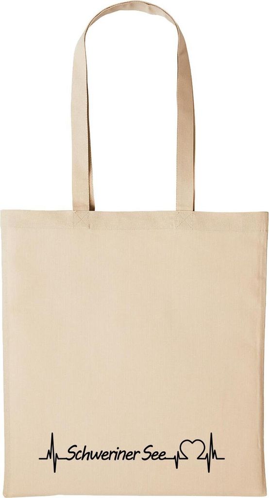 Huuraa Baumwollbeutel Schweriner See Geschenk Einkaufstasche Natural 10 Liter Baumwolle Schweriner See Accessoire