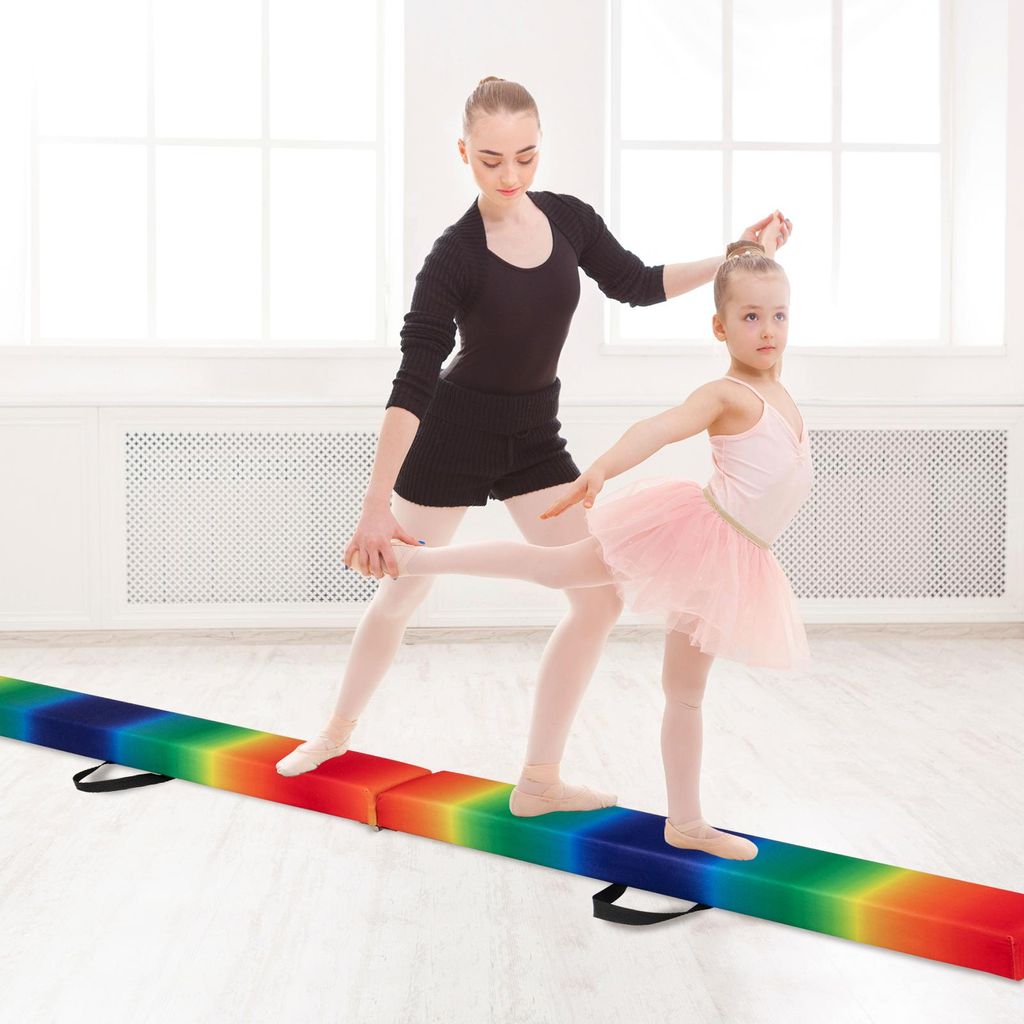 Poutre D'équilibre Pliable Enfant 180 Cm – 5 Hauteurs Réglables (17,5-55,5 Cm), Base Stable, Pour Intérieur/extérieur