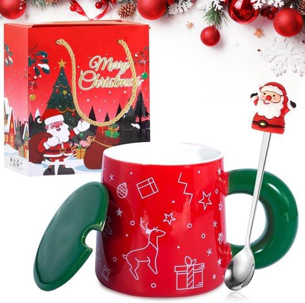 Keramik-Weihnachtsschalen - Einzelstück - Rot - Keramik - 400 ml