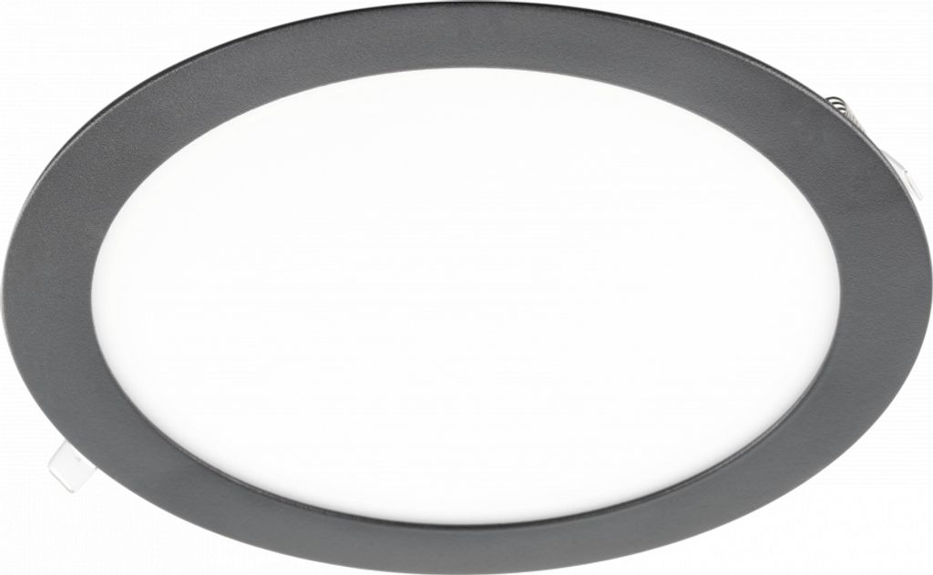 18W Runde LED Einbauleuchte slim Panel Spot mit schwarzen Rahmen Ø 225mm 1520 Lumen Warmweiß (3000 K)