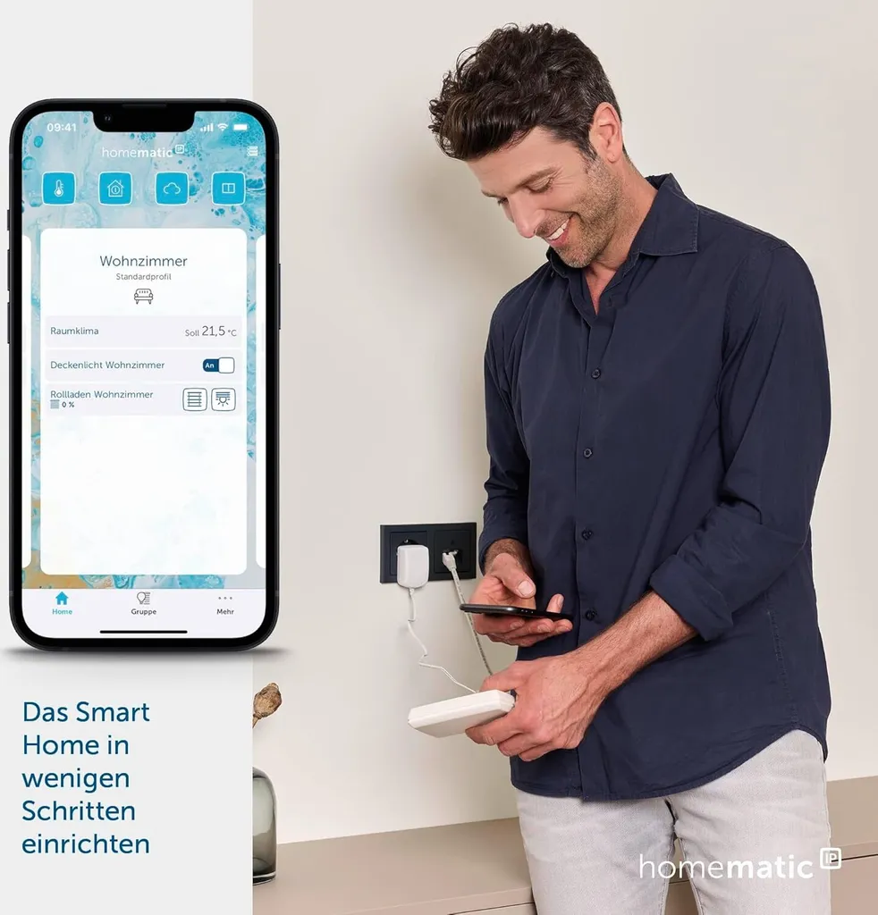 Homematic IP HMIP-HAP Point d'Accès Centrale Smart Home Domotique Blanche - 45