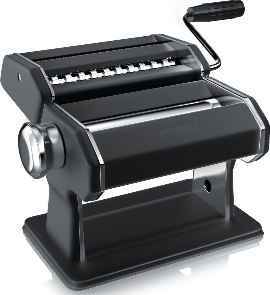 Arendo Nudelmaschine manuell, Pasta Maker, Pastamschine, Nudelpresse, Edelstahl, 7 einstellbare Stärken, Duplexvorsatz für Spaghetti, Tagliatelle...