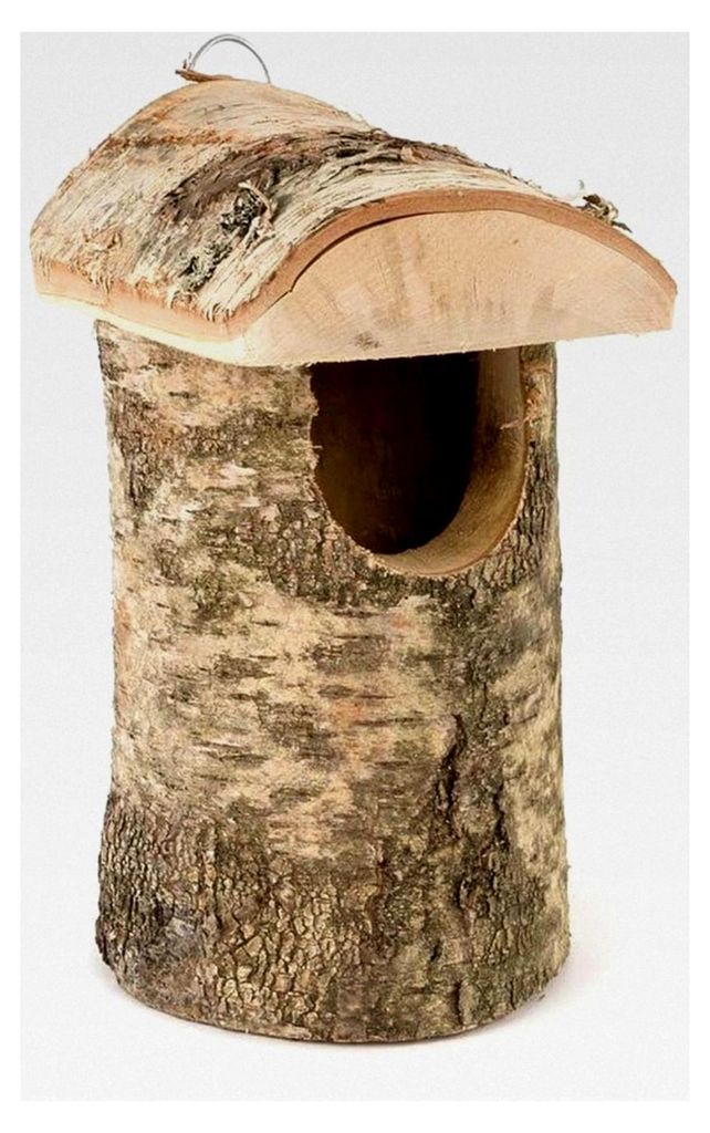 Nistkästen aus Birkenholz – halboffener Vogelnistkasten für Rotkehlchen und Zaunkönige – wetterfest – 18 x 10 x 10 cm – Naturprodukt