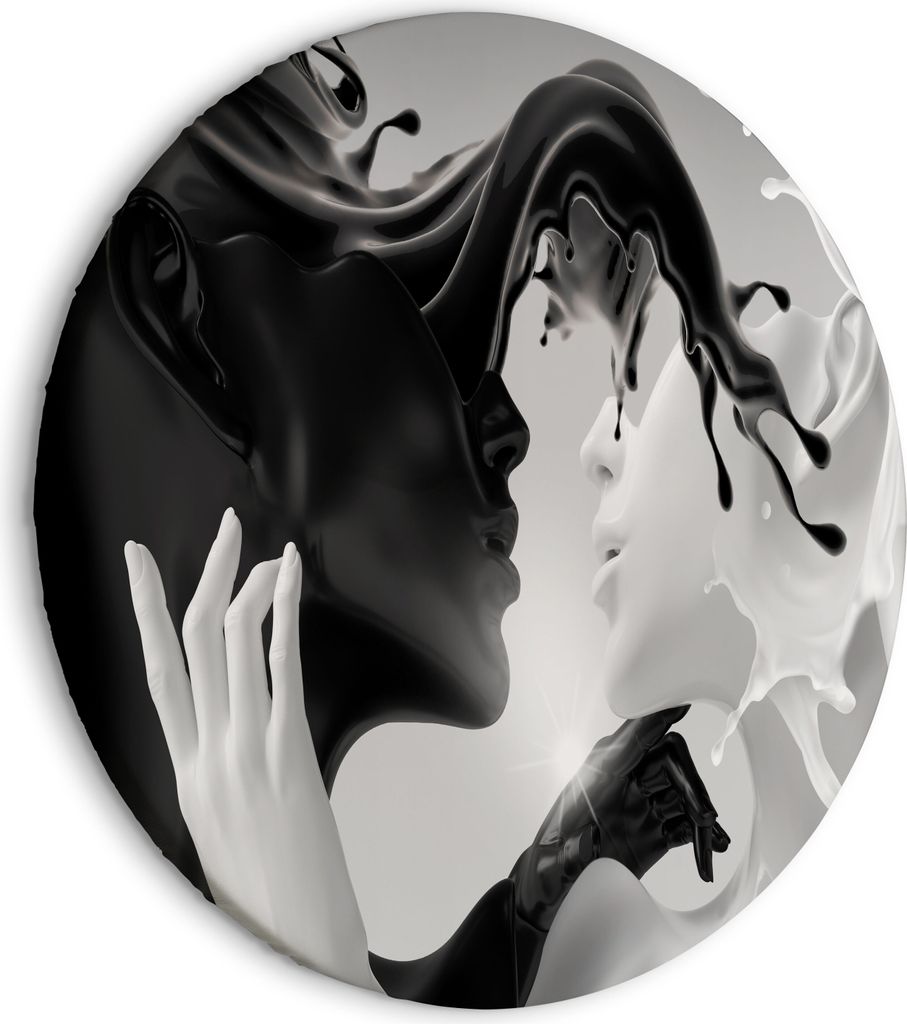 Runde Bilder 80x80 cm Coffee&Milk Liebe Leinwandbild 1 tlg Produktbild 