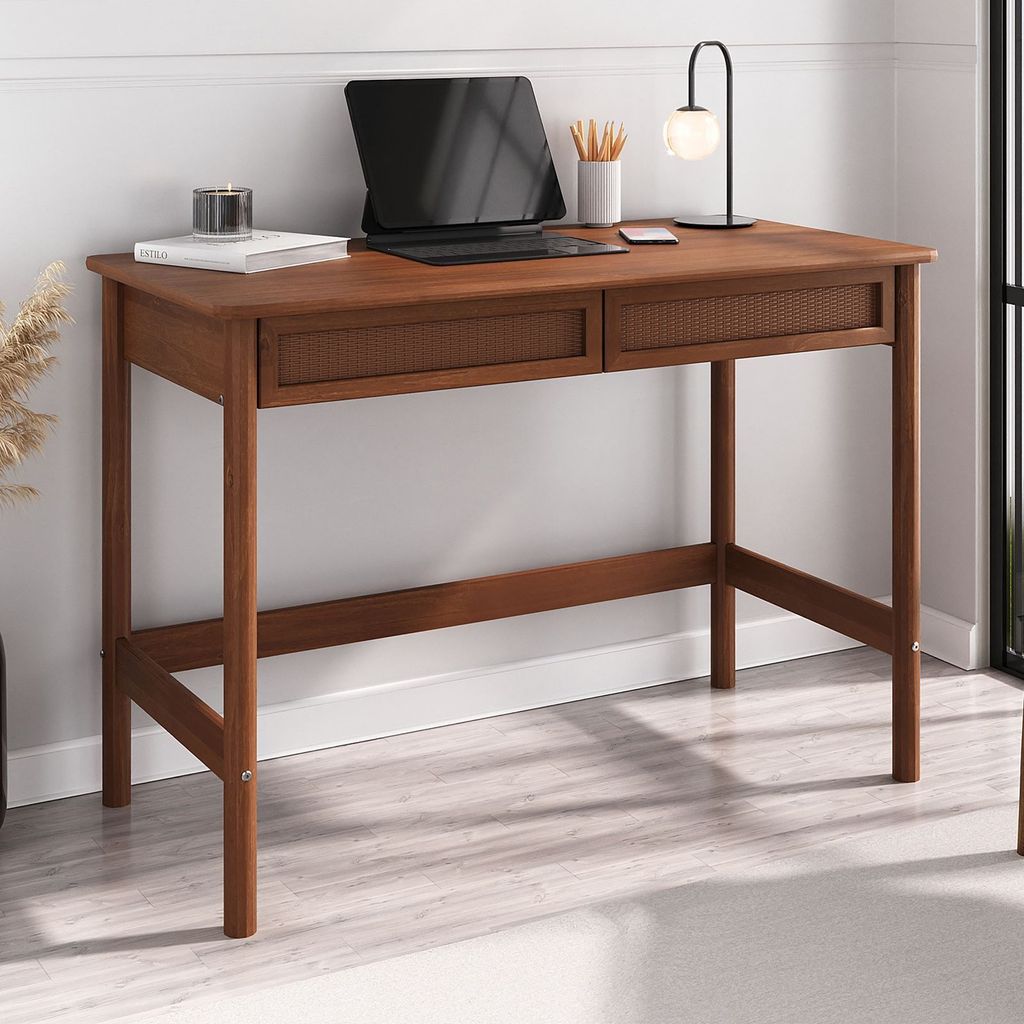 Schreibtisch RODRIGO 110cm breit, Kastanien farben - Produktbild 