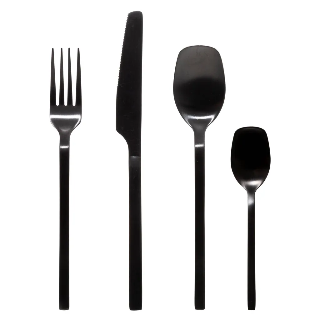 Set Posate 24 Pezzi Acciaio Inox Nero MODERN | Servizio Tavola Design