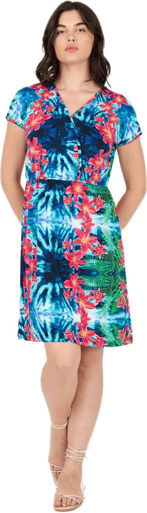 Damenkleid aus Strickstoff – Blumen