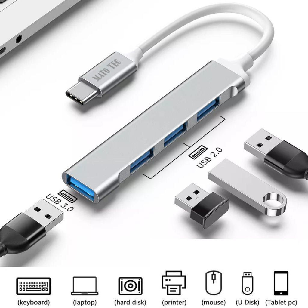 USB-C-Hub 4 in 1 Adapter USB Type C 3.0 für Mac Samsung Produktbild 