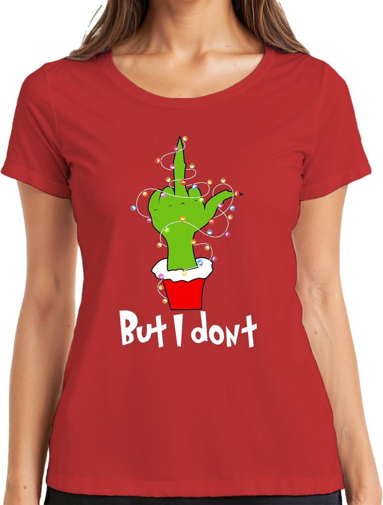 Weihnachtskaktus But I don't frech sarkastisch lustig Geschenk Damen T-Shirt, Rot, L
